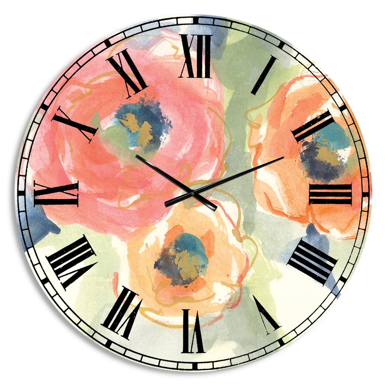 Designart Multicolor Buttercup II Traditional Wall Clock